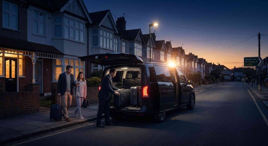 Family Holiday Airport Travel from Chertsey with Extra Luggage and Child Seats